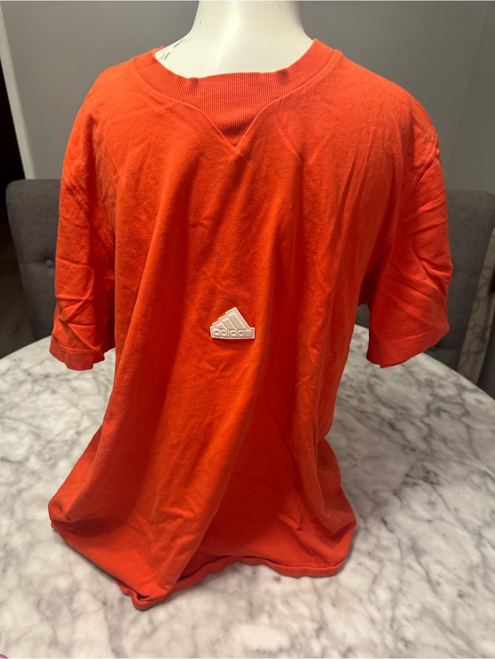 Unique Addidas Men’s Bright Orange Short Sleeve Crew Tee